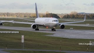 United Boeing 767300 Takeoff at EDDM FULL HD [upl. by Runck]