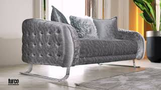 CONCORD GrayampSilver Sofa Set 321 [upl. by Enelie389]