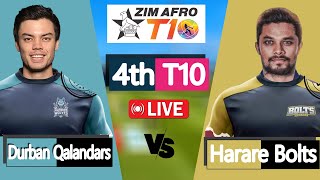 ZIM Afro t10 league 2024 Score Durban vs Harare Bolts 4th Match [upl. by Janis327]