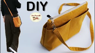 DIY Zipper Crossbody Bag Easy Sewing Project [upl. by Leyla]