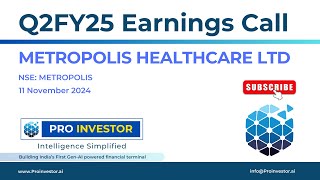 Metropolis Healthcare Ltd  Q2FY25  Earnings Conference Call  earningcall concall metropolis [upl. by Nhtanhoj]