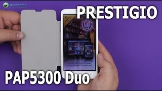 Распаковка Prestigio MultiPhone 5300 Duo White [upl. by Bartley]