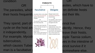 Facultative parasites and Obligate parasites [upl. by Atiran]