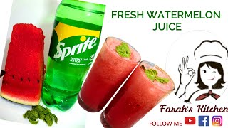 Watermelon Soda Water Recipe  Summer Drink  Fresh And Refreshing Tarbooz Juice by farahs kitchen [upl. by Brande]