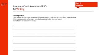 LanguageCert International ESOL Exploring B1 Achiever Writing [upl. by Martyn]