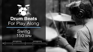 Swing  Drums Backing Track  150 bpm [upl. by Clyte]