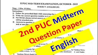 Midterm Exam English Question Paper [upl. by Heise]