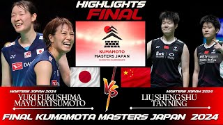 FINAL  FukushimaMatsumoto JPN vs LIU ShengTAN NingCHN  Kumamoto Masters Japan 2024 BADMINTON [upl. by Ettedualc]