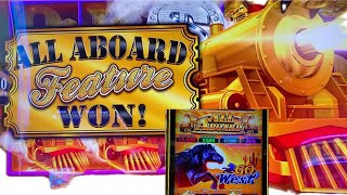 FANTASTIC WIN ON A 5 BET ALL ABOARD GO WEST SLOT MACHINE [upl. by Basilio]