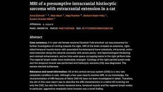 21 MRI of a presumptive intracranial histiocytic sarcoma with extracranial extension in a cat [upl. by Columbus]