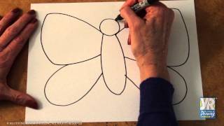 Teaching Kids to Draw How to Draw a Butterfly [upl. by Onitsoga]