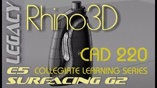 E5 Rhino Tutorial  G2 Surfacing Basics for Beginners [upl. by Pirbhai]