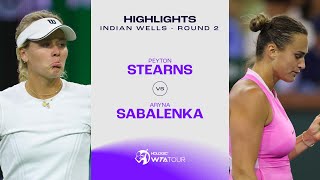 Peyton Stearns vs Aryna Sabalenka  2024 Indian Wells Round 2  WTA Match Highlights [upl. by Ramal]