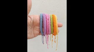 TUTORIAL  Pulsera de ganchillo y cierre con nudo de macramé [upl. by Eiznikcm]