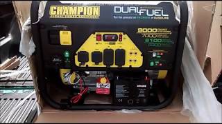 Dual Fuel CHAMPION generator LPG Propane and Gasoline Best SHTF model Info Below [upl. by Jemma80]