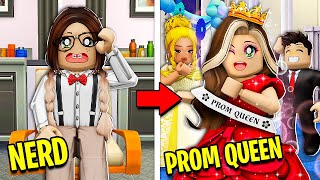 NERD TO PROM QUEEN Roblox Bloxburg [upl. by Acnairb]