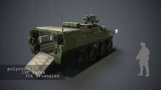 Stryker vehicle 3DModel Optimized For VR [upl. by Perpetua762]