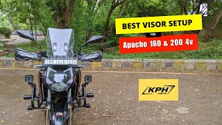 Touring Visor Setup For Apache 200 4v amp 160 4v BS6  Installation amp Touring Review [upl. by Gnav401]