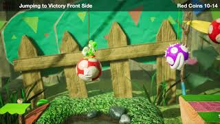 Yoshis Crafted World Acorn Forest  All Smiley Flowers Red Coins and Crafts [upl. by Aeki]