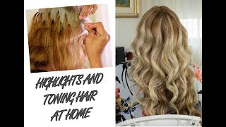 HOW TO HIGHLIGHTS AND TONE HAIR AT HOME P2 JackieEFFEX [upl. by Wit431]