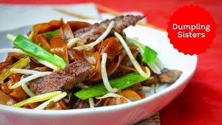 Cantonese Beef Fried Rice Noodles aka Ow Ho Fun  DUMPLING SISTERS [upl. by Alecia]