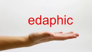 How to Pronounce edaphic  American English [upl. by Aikin]