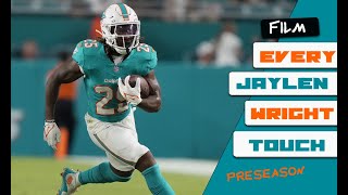 FILM  EVERY TOUCH FROM MIAMI DOLPHINS ROOKIE RB JAYLEN WRIGHT  2024 NFL PRESEASON [upl. by Hadleigh603]