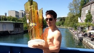 Patrick Geerings Sprung in die Limmat mit dem Pokal [upl. by Treulich957]