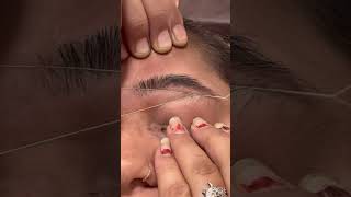 Eyebrow threading eyebrow shape eyebrow threading tutorial [upl. by Sirromal]