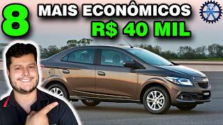 8 MELHORES CARROS ECONÔMICOS até 40 MIL REAIS para COMPRAR em 2024 [upl. by Kirat]