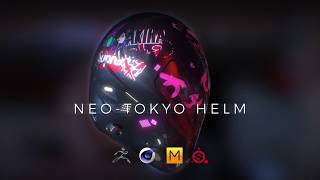 Creating a NeoTokyo Helmet  ZBrush C4D Marvelous Designer Substance Painter  Speed Art in 4K [upl. by Elletnahc490]