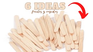 MANUALIDADES CON PALITOS DE HELADO  6 ideas fáciles [upl. by Oiramal]