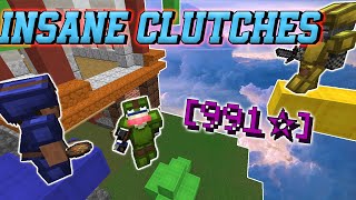 Insane Clutches on the NEW Bedwars Maps [upl. by Leirea]