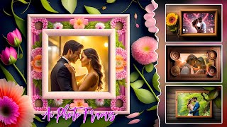 3D Ai Photo Frames l Multi Design Couple Photo Psd Frames l Ai Photo Editing [upl. by Darraj]