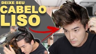 DEIXE SEU CABELO LISO AGORA COMO ESCOVAR CABELO MASCULINO  PASSO A PASSO  HAIRSTYLE [upl. by Ahtiek]