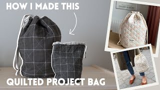 Making a quilted project bag inspired by PetiteKnit [upl. by Yerocal560]