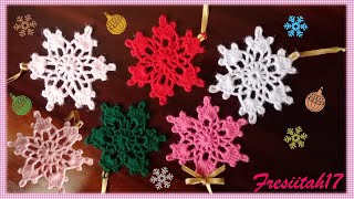 Copo de nieve tejido a crochet paso a paso  Adorno navideño para nuestro árbol [upl. by Maxey13]