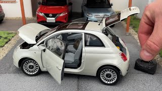 118 Fiat 500 Lounge 2007 white pearl  Norev Unboxing [upl. by Anhej267]