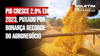 PIB cresce 29 em 2023 puxado por bonança recorde do agronegócio [upl. by Aneema]