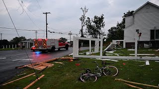 Watch damage left behind by a tornado in the Philadelphia region [upl. by Harte]