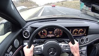 2020 MercedesBenz E400d TModell 340PS  Autobahn fast driving [upl. by Sillek]