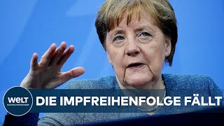 CORONAIMPFUNG Kanzlerin Merkel gibt Zeitpunkt für das Ende der Priorisierung bekannt [upl. by Setsero]