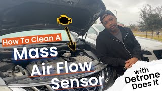 How to clean a Mass Air Flow Sensor  Nissan Code P0101 [upl. by Ardnahcal]