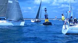 Cowes Week 2009  Crazy rounding in strong currents [upl. by Samson]