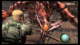 Resident Evil 4 HD PartePelea Finalquot Leon Vs SaddlerGROTESCOquot XBOX 360 [upl. by Ihcehcu733]