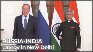 Russia FM in India as Moscow tries to keep Asian ally on its side [upl. by Stanwin]