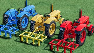 Work with Colors  CULTIVATING WORK with GIANT MACHINE with Mini Tractors  Farming Simulator 22 [upl. by Adne]