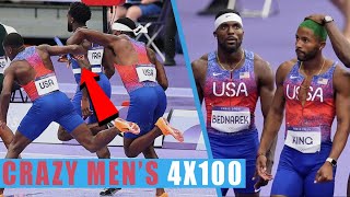 US men disqualified from 4x100 relay after botched handoff [upl. by Oinigih611]