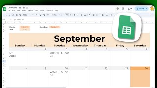 How to make a dynamic calendar in Google Sheets [upl. by Elamef]