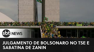 Agenda política julgamento de Bolsonaro no TSE e sabatina de Zanin  SBTNewsnaTV 19062023 [upl. by Ruperto]